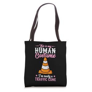 This Is My Human Costume I'M Really A Traffic Cone Halloween Tote Bag :<